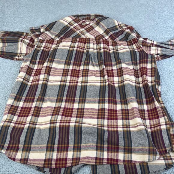 Legendary Whitetails Shirt Men 2XL Red Beige Flannel Button Corduroy Collar - Picture 7 of 13